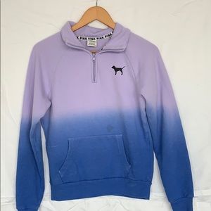 Purple ombré VS/Pink fuzzy quarter zip